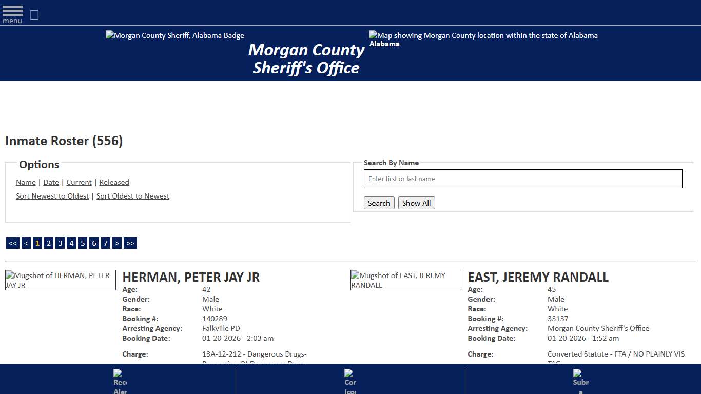 Inmate Roster - Current Inmates Booking Date Descending - Morgan County Sheriff, Alabama
